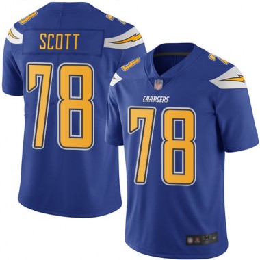 Los Angeles Chargers NFL Football Trent Scott Electric Blue Jersey Youth Limited  #78 Rush Vapor Untouchable